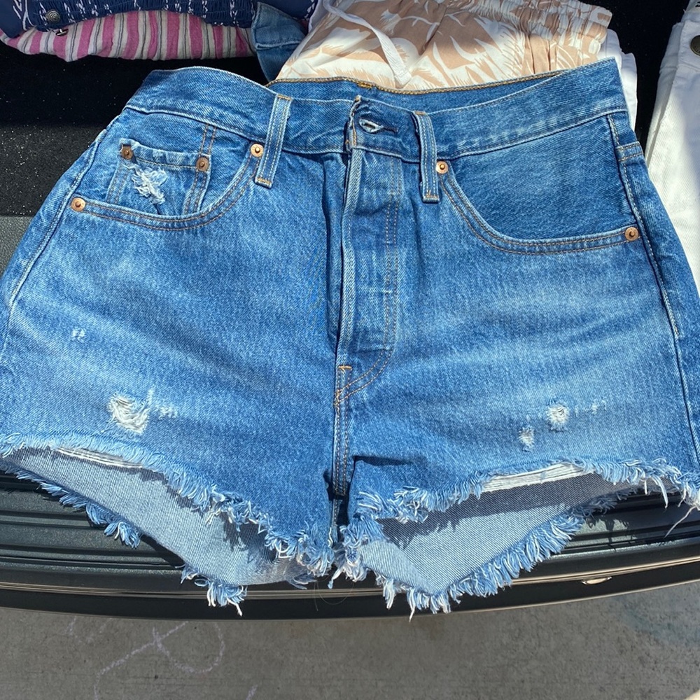 Levi’s distressed 501 shorts